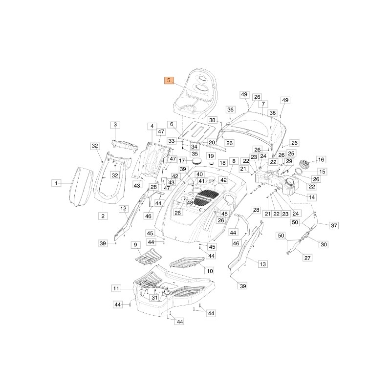 ORIGINAL OLEOMAC Rasenmähersitz 68130017R