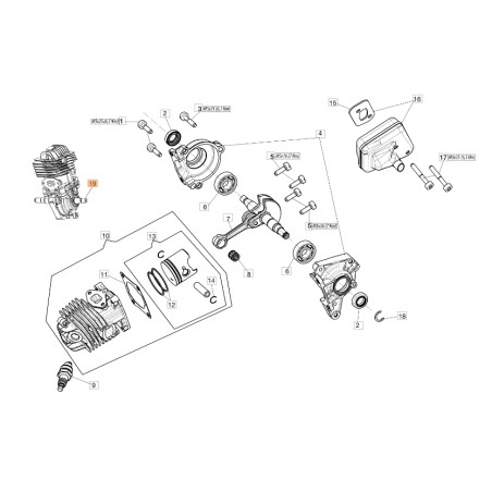 Blocco perno motosega modelli GST250 ORIGINALE OLEOMAC 50290154CR | Newgardenstore.eu