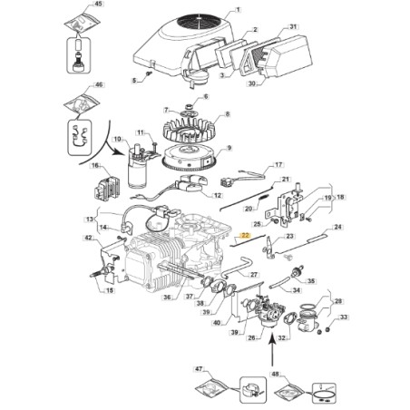 Rod Choke lawn tractor models 1328H 1530H ORIGINAL STIGA 118551218/0 | Newgardenstore.eu