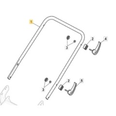 Assieme manico inferiore giallo  ORIGINALE STIGA rasaerba COMBI 48 381007600/1