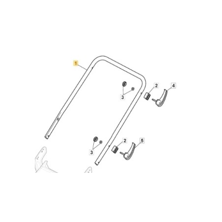 Lower handle assembly yellow ORIGINAL STIGA mower COMBI 48 381007600/1 | Newgardenstore.eu