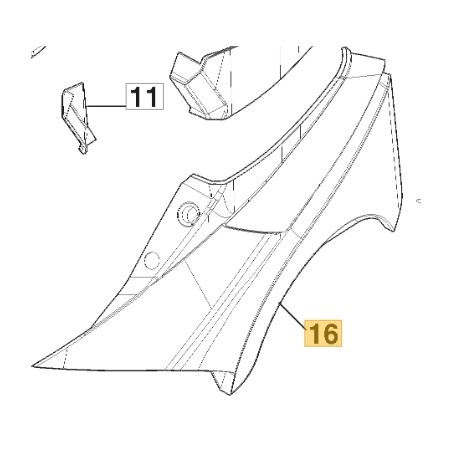 Couverture côté gauche ORIGINALE STIGA tracteur Gyro700e Gyro500e 337110405/0 | Newgardenstore.eu