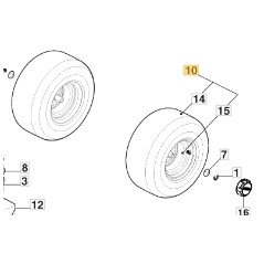 Assieme ruota completa 18" ORIGINALE STIGA trattorino Gyro 700e  382680097/0