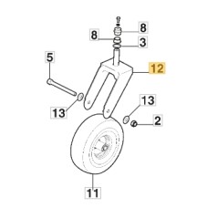 Front wheel support ORIGINAL STIGA for tractor Gyro 700e 387785281/0 | Newgardenstore.eu