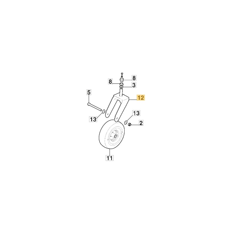 Soporte rueda delantera ORIGINAL STIGA para tractor Gyro 700e 387785281/0