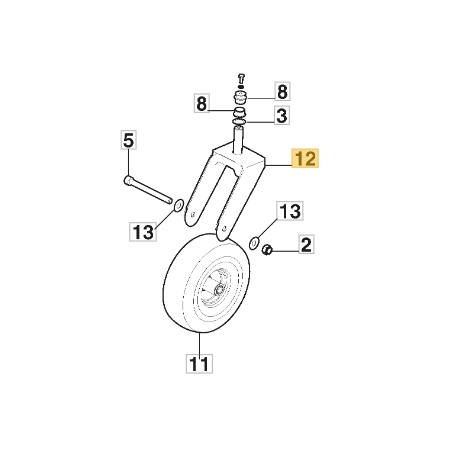 Front wheel support ORIGINAL STIGA for tractor Gyro 700e 387785281/0 | Newgardenstore.eu