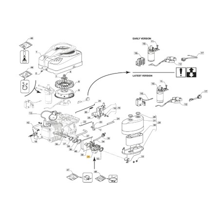 Carburettor lawnmower models 1530H 1538H ORIGINAL STIGA 118551515/0 | Newgardenstore.eu