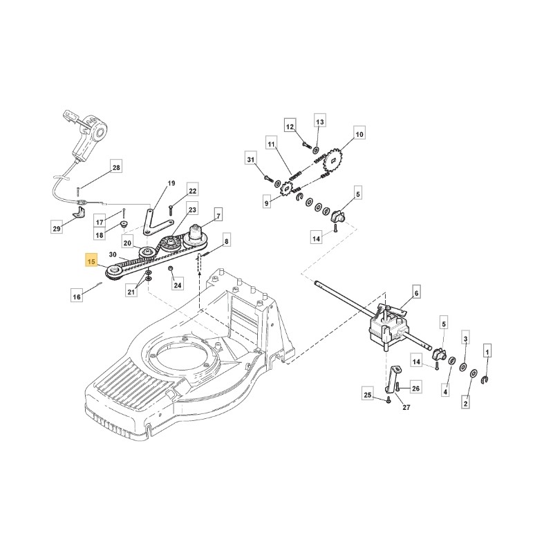 Rasenmäher-Motorriemenscheibe Modelle 480R 550R ORIGINAL STIGA 122601917/0