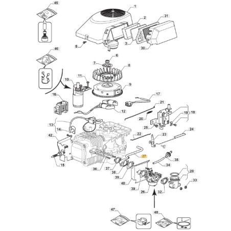 Tubo de respiración para tractor ORIGINAL STIGA 118550225/0 118550225/1 | Newgardenstore.eu