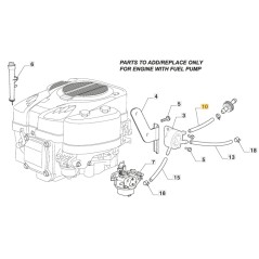 Fuel line lawn tractor mower models 1328H ORIGINAL STIGA 118552506/0