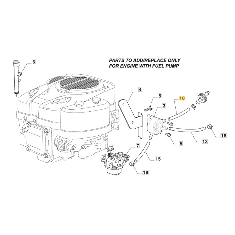 Fuel line lawn tractor mower models 1328H ORIGINAL STIGA 118552506/0