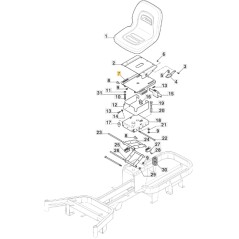 Bracket seat tractor models GYRO500e GYRO700e ORIGINAL STIGA 387773513/0 | Newgardenstore.eu