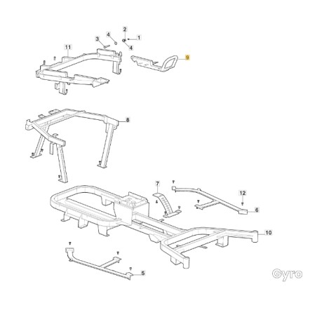 Accoudoir gauche pour tracteur de pelouse GYRO500e ORIGINAL STIGA 387785291/0 | Newgardenstore.eu