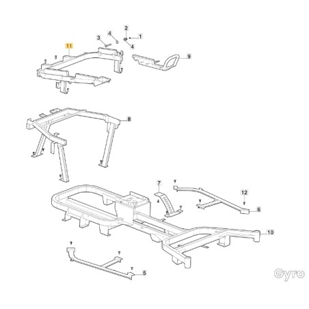 Armrest frame tractor models GYRO500e ORIGINAL STIGA 387800065/0 | Newgardenstore.eu