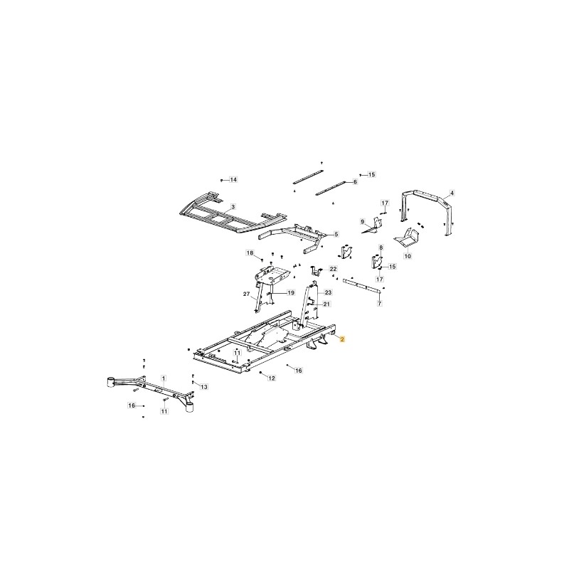 Frame for lawn tractor models GYRO900e ORIGINAL STIGA 387800067/0