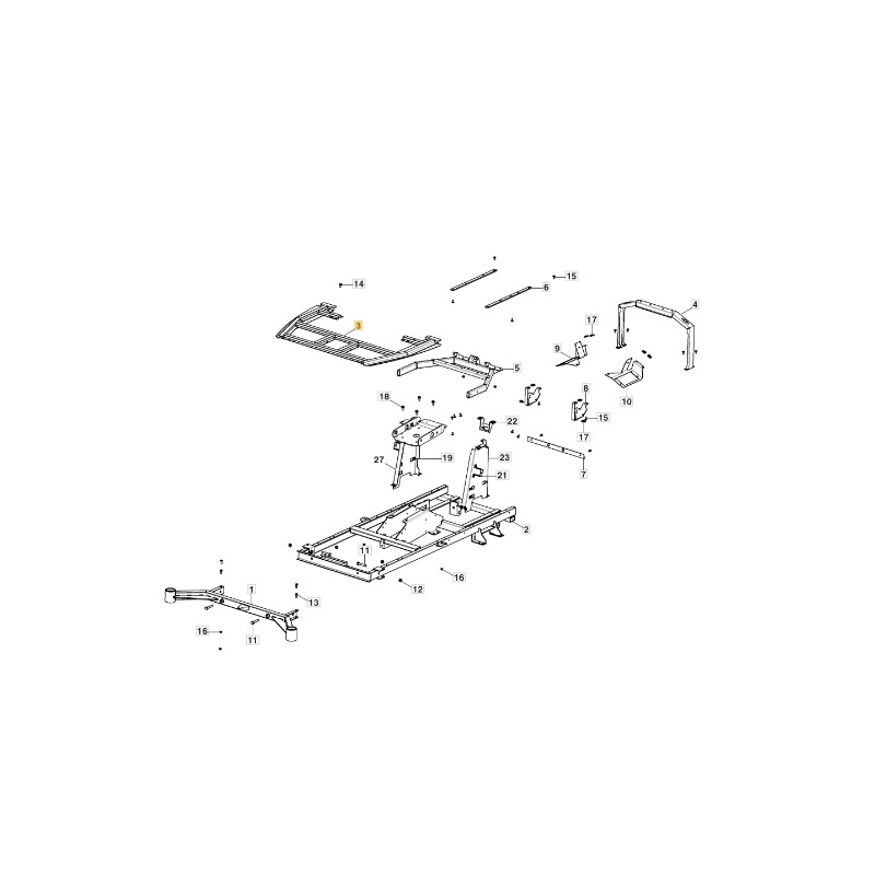 Bastidor de reposapiés para tractor cortacésped ORIGINAL STIGA 387800071/0