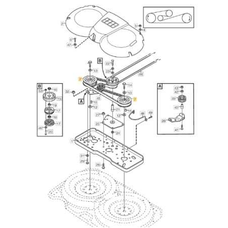 Timing pulley for lawn tractor models PARK107MHD ORIGINAL STIGA 1134-5128-01 | Newgardenstore.eu