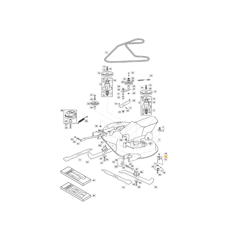 Deflettore erba trattorino rasaerba modelli 1330M ORIGINALE STIGA 325140108/0