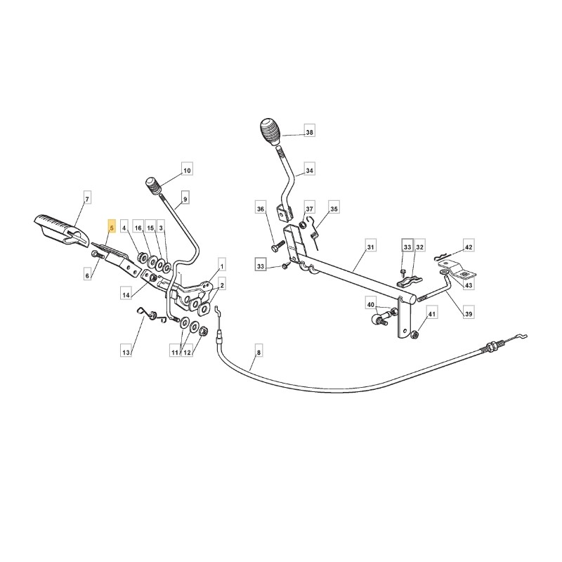 Pédale de frein supérieure tracteur modèles 2500SV ORIGINAL STIGA 384503005/0