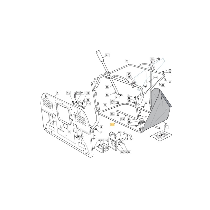 Bouche de sac de cadre tracteur de pelouse ORIGINAL STIGA 382800089/1