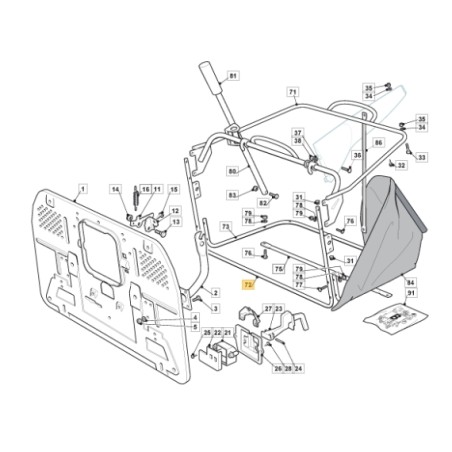 Frame bag mouth lawn tractor models 2448H4WD ORIGINAL STIGA 382800089/1 | Newgardenstore.eu