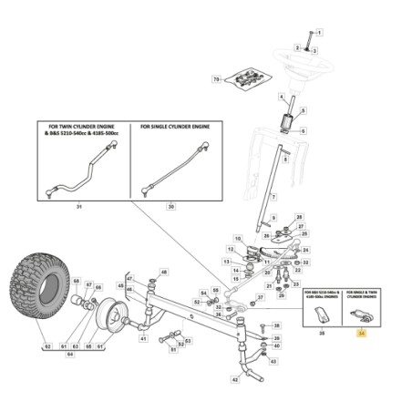 Lenkhebel Lenkung Traktor Modelle 1330M ORIGINAL STIGA 382318323/0 | Newgardenstore.eu