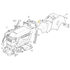 Central cover for lawn tractor models 1436H ORIGINAL STIGA 325110363/0