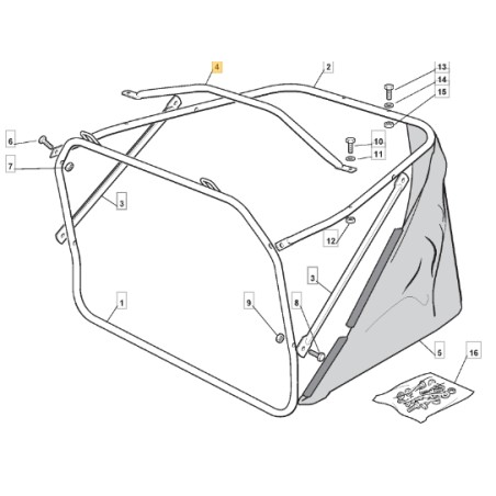 Poignée de sac avant tracteur modèles 2500SV ORIGINAL STIGA 384394051/0 | Newgardenstore.eu