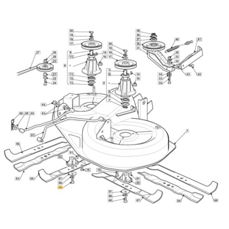 Vis de support de lame pour tracteur de pelouse ORIGINAL STIGA 112735695/1 | Newgardenstore.eu