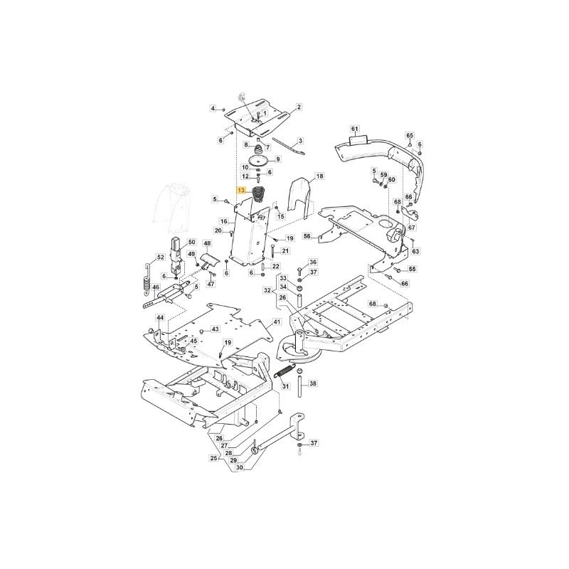 Muelle de soporte del asiento para tractor ORIGINAL STIGA 137430116/0