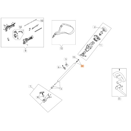 Árbol completo ORIGINAL OLEOMAC para unidades de motor BCH 250 D 61460086 | Newgardenstore.eu