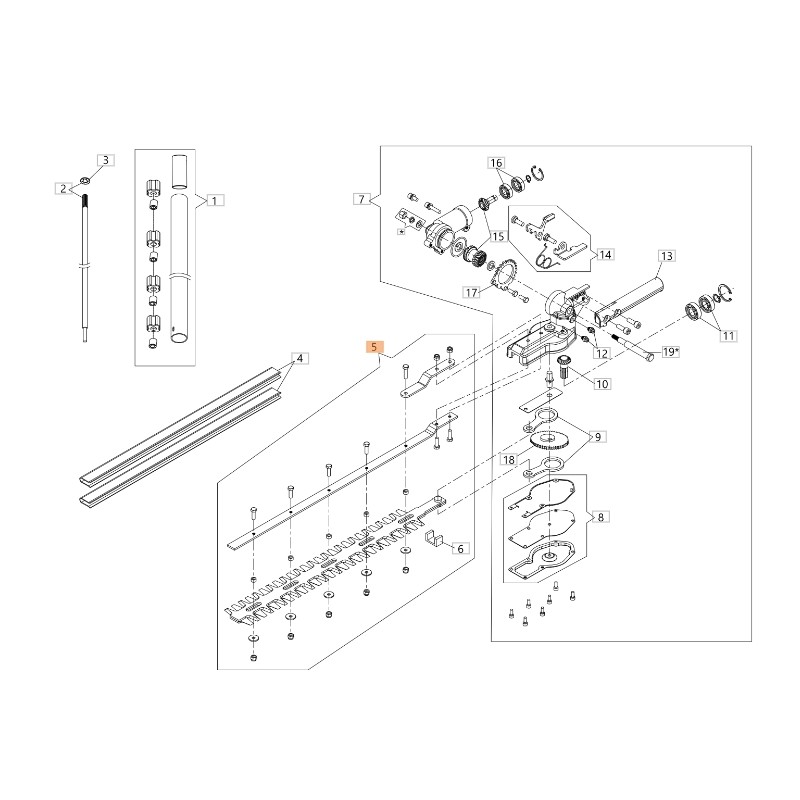 Kit de cuchillas ORIGINAL OLEOMAC para cortasetos BCH 250 D - HH 30 BF000093R