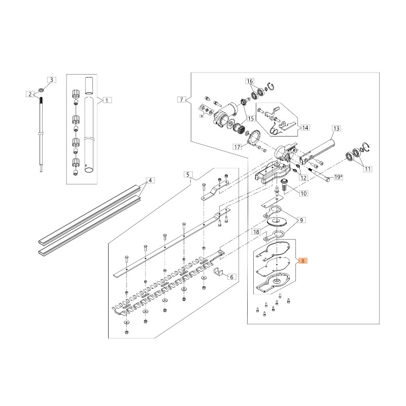 Cover kit ORIGINAL OLEOMAC for hedge trimmer BCH 250 D - HH 30 61460094