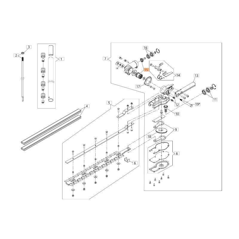 Kit d’engrenages ORIGINAL OLEOMAC coupe-haies BCH 250 D - HH 30 61460096