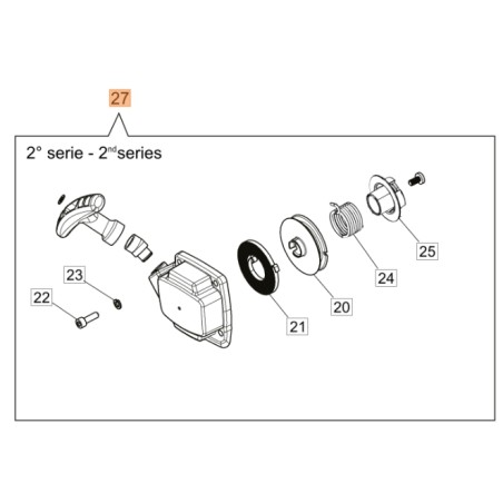 Arranque puesta en marcha ORIGINAL OLEOMAC desbrozadora y podadora 61460116R | Newgardenstore.eu