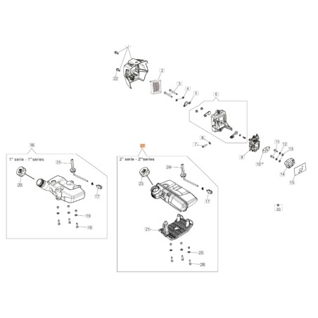 Réservoir complet ORIGINAL OLEOMAC débroussailleuse BCH 250 potateur 61460081R | Newgardenstore.eu