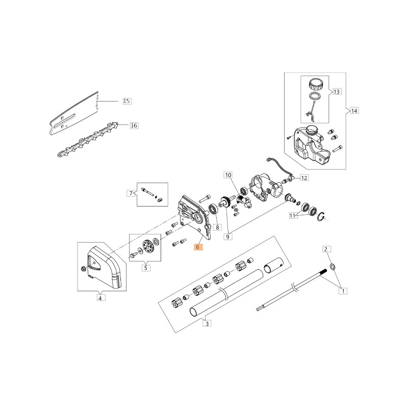 Cárter ORIGINAL OLEOMAC para podadora BCH 250 D - PH 30 - PPH 250 BF000080R