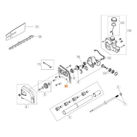 Cárter ORIGINAL OLEOMAC para podadora BCH 250 D - PH 30 - PPH 250 BF000080R | Newgardenstore.eu