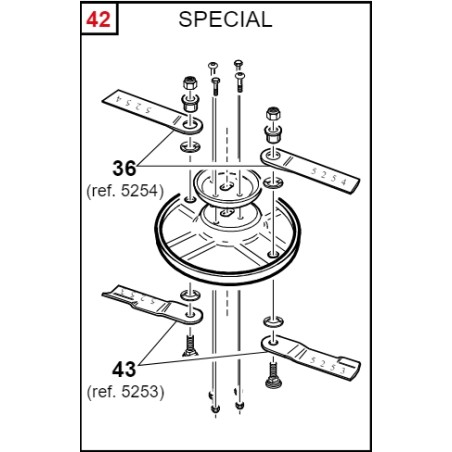 Kit Sägeblatt kurz links ORIGINAL GIANNI FERRARI flach PG 126 95139102000 | Newgardenstore.eu