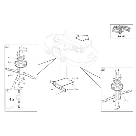 Disque gauche mulching ORIGINALE GIANNI FERRARI plat PG 112 95059200000 | Newgardenstore.eu