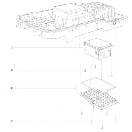 Original battery cover BLUEBIRD robot mower NAVIMOW H1500E AB.50.0039.14 | Newgardenstore.eu