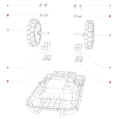 Soporte de bloqueo de ruedas ORIGINAL BLUBIRD robot cortacésped NAVIMOW AB.50.0016.70