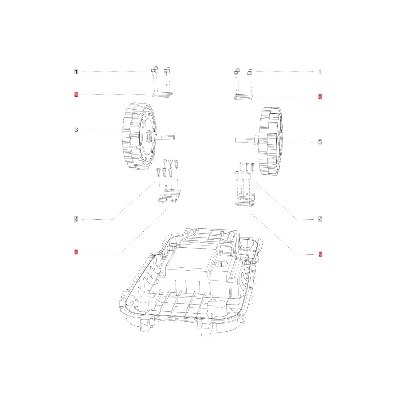 Soporte de bloqueo de ruedas ORIGINAL BLUBIRD robot cortacésped NAVIMOW AB.50.0016.70