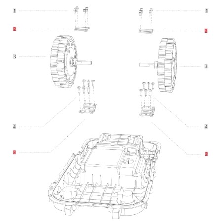 Wheel locking support ORIGINAL BLUBIRD robotic mower NAVIMOW AB.50.0016.70 | Newgardenstore.eu