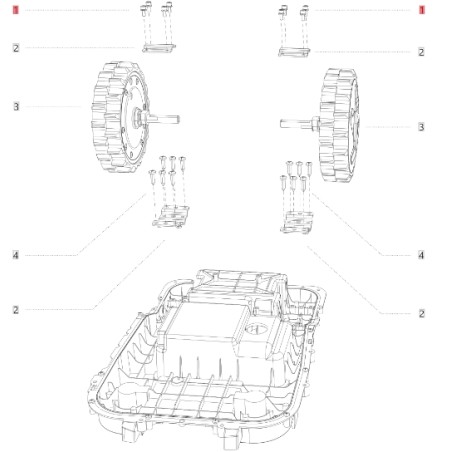 Screw wheel motors M5X12 ORIGINAL BLUEBIRD robot mower NAVIMOW AB.50.0017.43 | Newgardenstore.eu