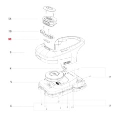 Coperchio modulo ultrasuoni ORIGINALE BLUEBIRD robot rasaerba AB.50.0017.00