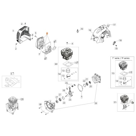 Kit ORIGINAL pot OLEOMAC for unit' motor BC 300 D 61290075A | Newgardenstore.eu