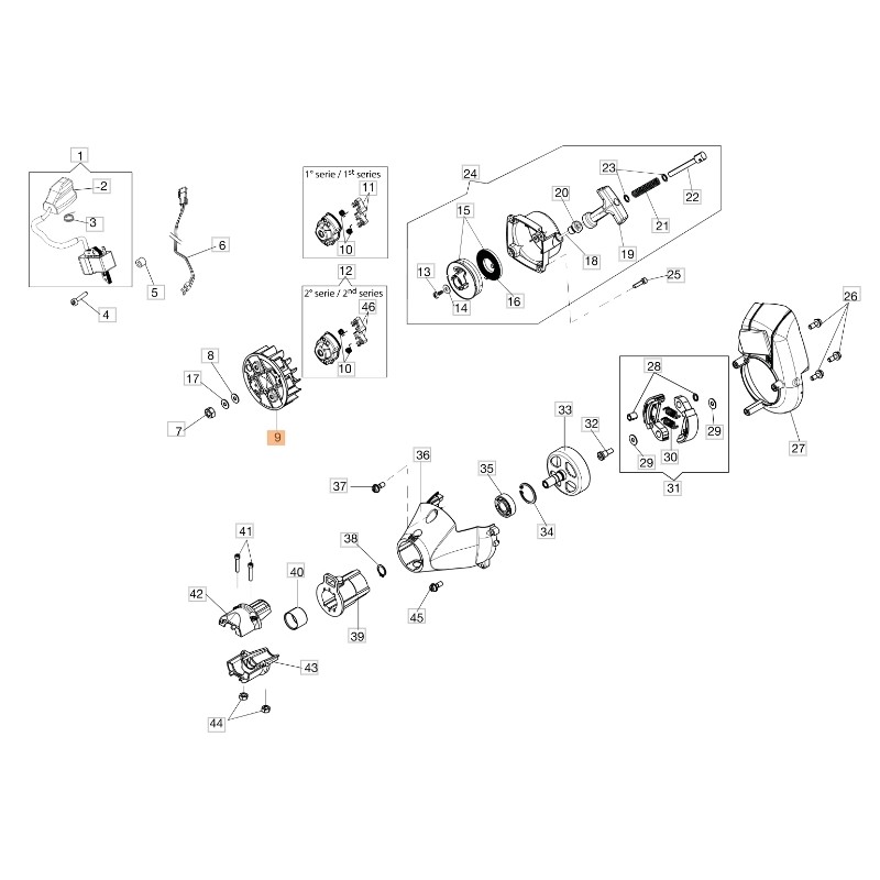 Volant d’inertie ORIGINAL OLEOMAC pour unités moteur BC 300 D 61280187R