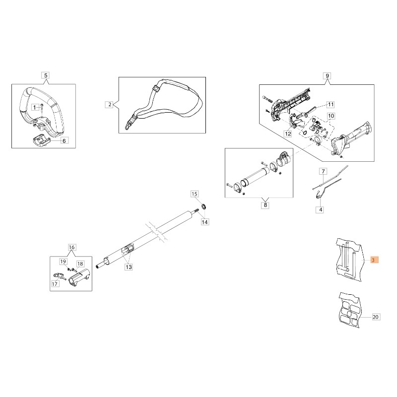 Envelope tools transmission ORIGINAL OLEOMAC for unit' motor BC300D 61260029R