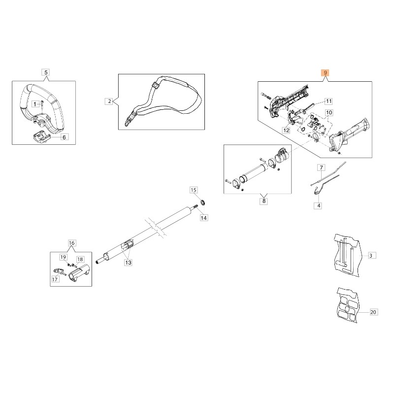 Kit de mango ORIGINAL OLEOMAC para unidades de motor BC 300 D 61380095B